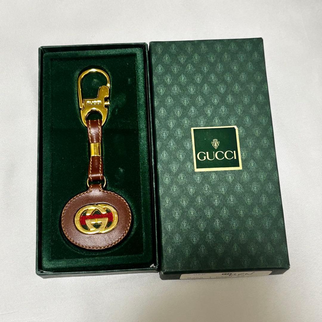 晴*様 GUCCI イタリア製 正規品 ヴィンテージ レザーキーホルダー 箱付き