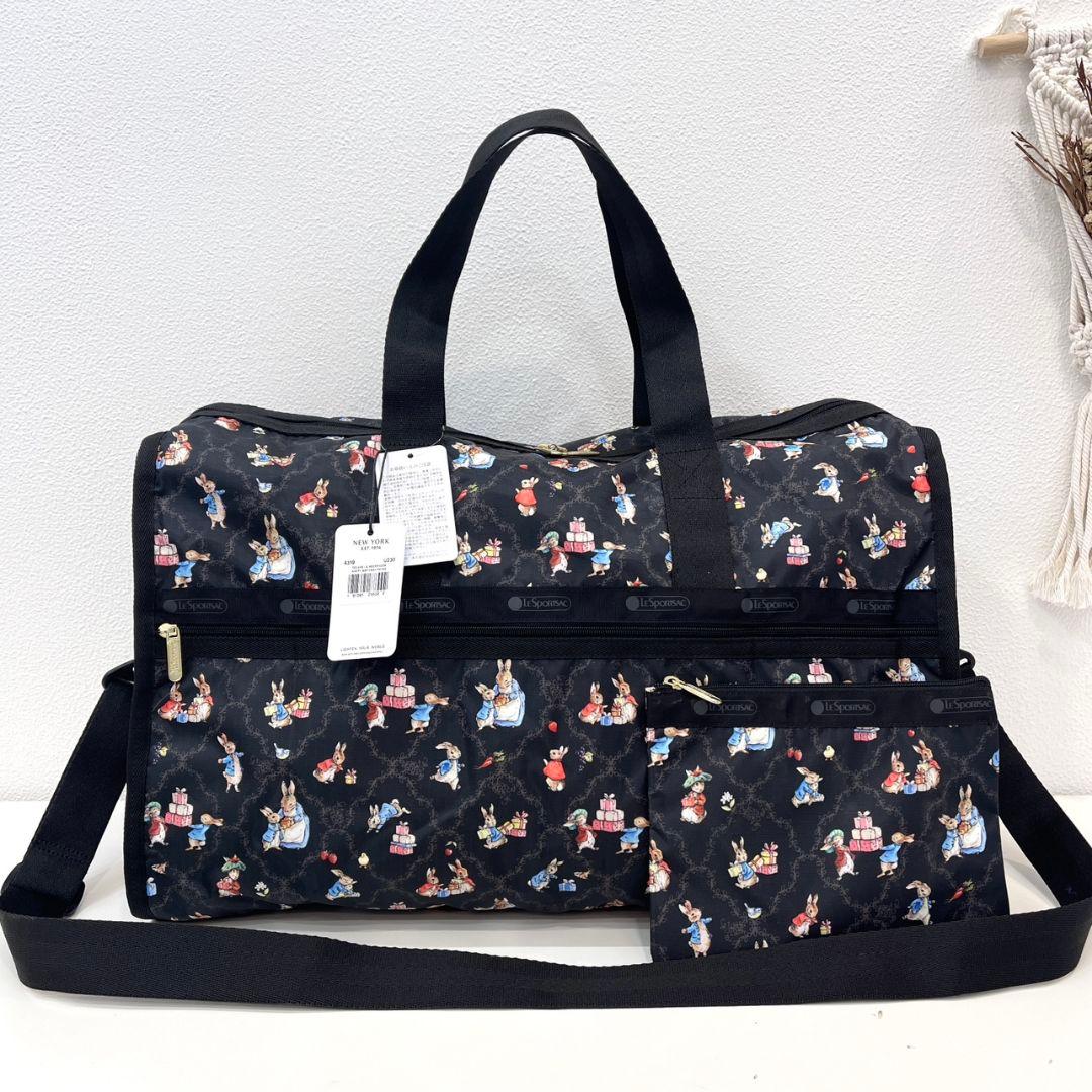 レスポートサック ピーターラビット ボストンバッグ ブラック ポーチ付き