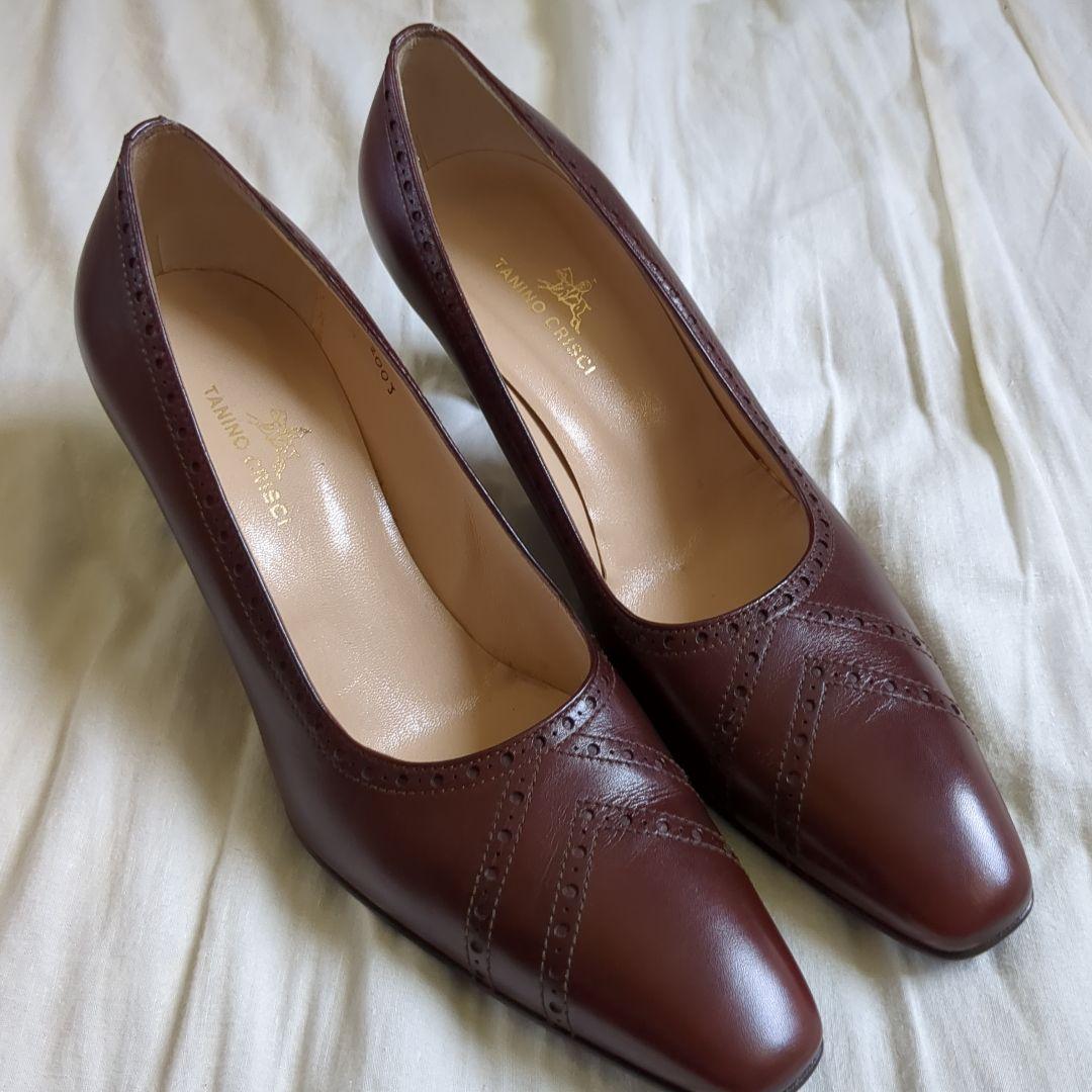 未使用　TANINO CRISCI ブラウン ポインテッドトゥパンプス