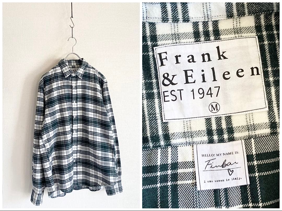 美品 Frank&Eileen FINBAR ボタンダウン チェックネルシャツ