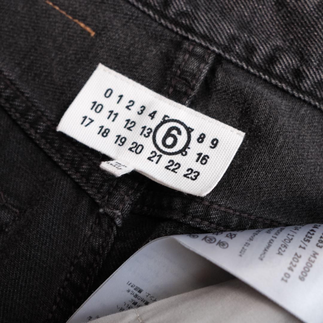 美品 MM6 ブラックデニム ラップパンツ 近年モデル ワイド 24ss - メルカリ