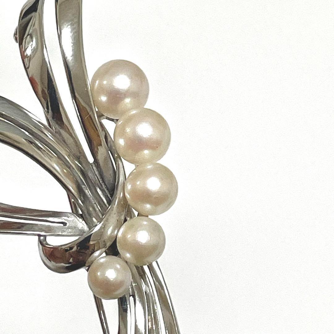 美品✨皇室御用達 ミキモト 本真珠 パール ブローチ アコヤ 5粒 2way
