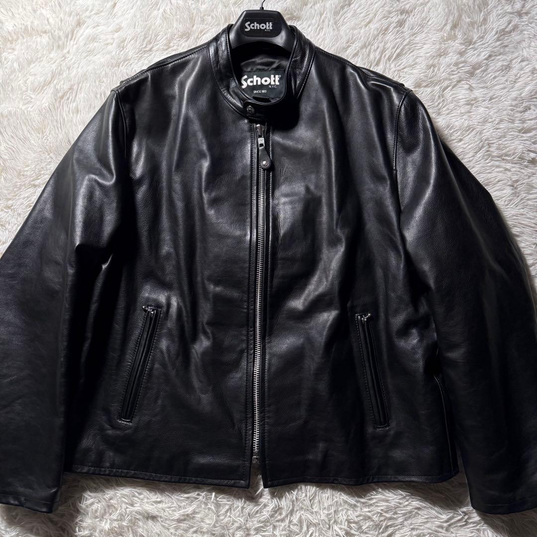 H*O様 極美品/3XL✨schott ライダースジャケット　554　羊革　黒