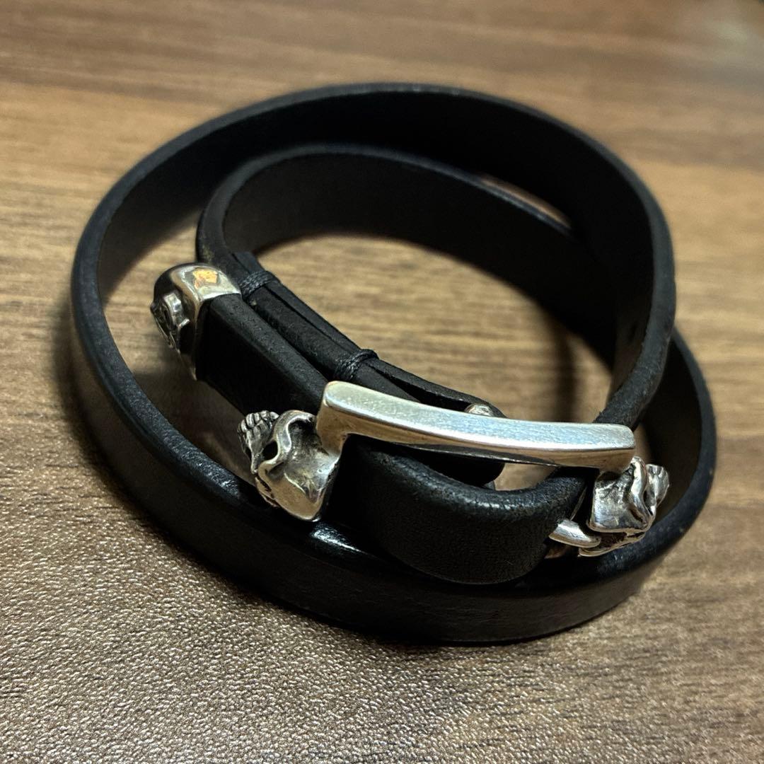 サーティーンデザインズ ダブルローリングレザーブレスレット