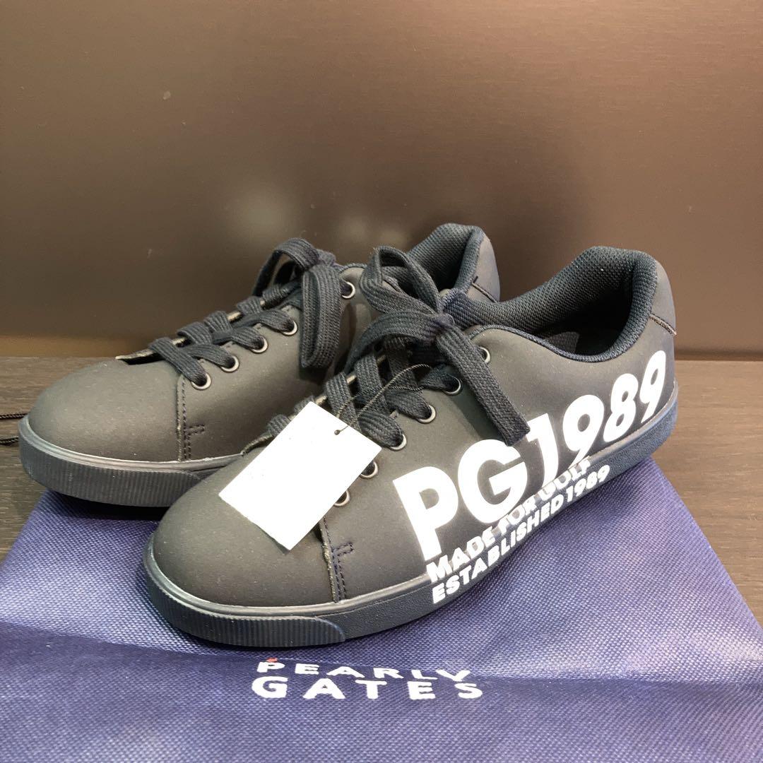 【未使用】PEARY GATES　パーリーゲイツ　ロゴ　ゴルフシューズ　黒