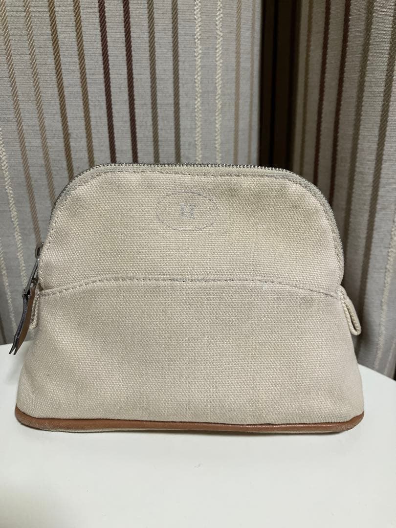 ベージュ エルメス　ボリードポーチ　ミニミニ　HERMES