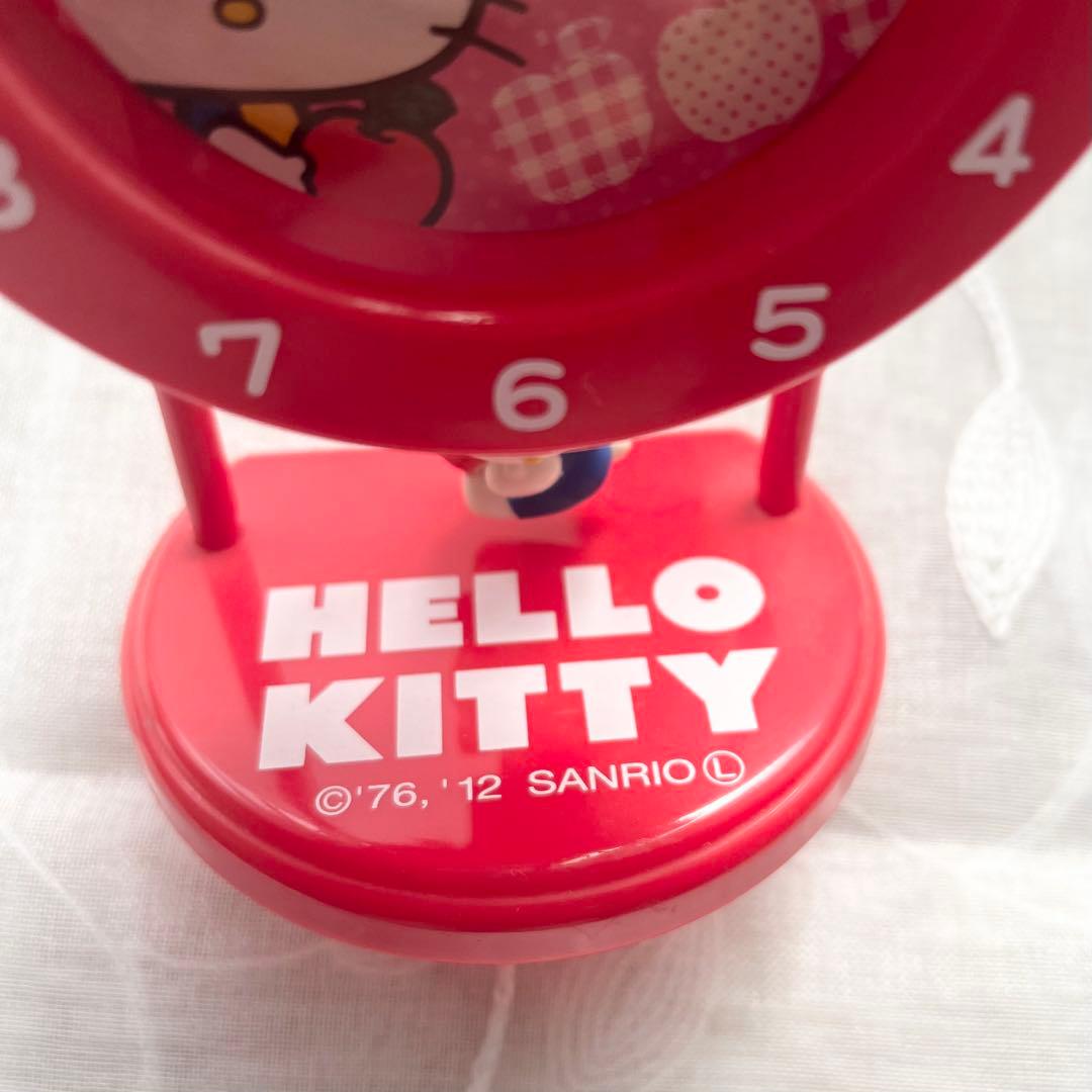 ハローキティ ミニ振り子時計 レトロ 赤 レッド - メルカリ