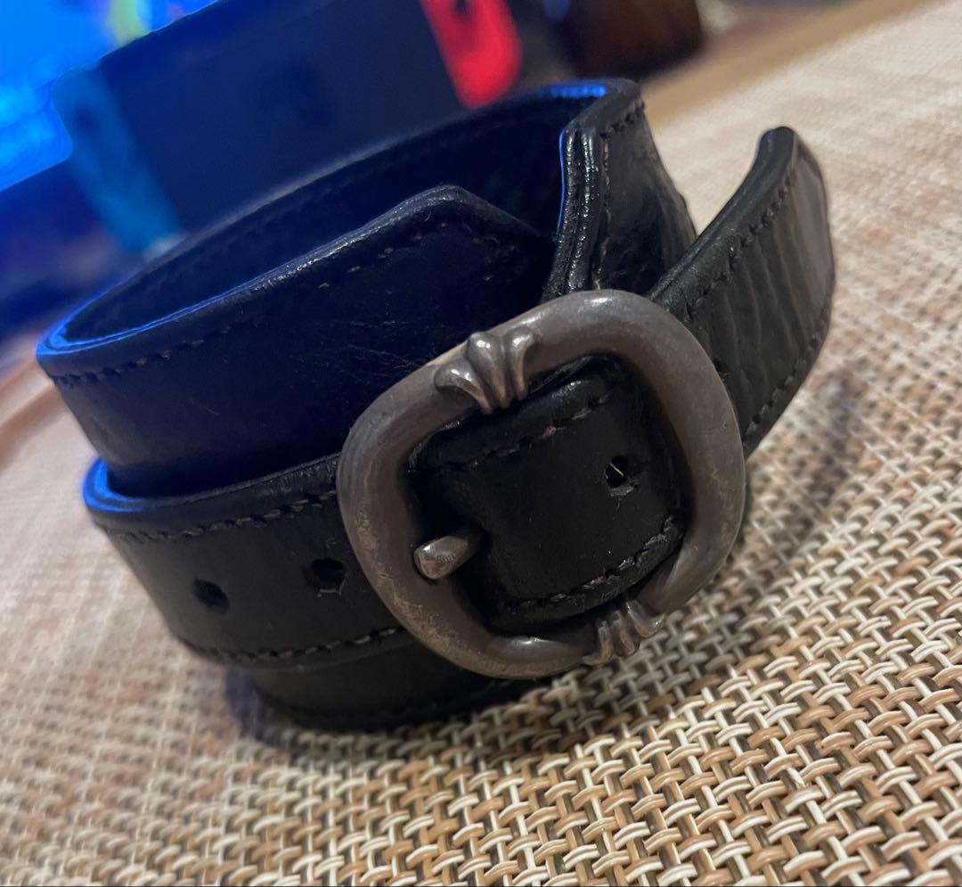 【付属品無】クロムハーツ R&R ガンスリンガーレザーブレスレット クロムハーツガンスリンガーブレスレットダブルラップ|クロムハーツ