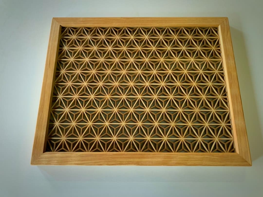 麻の葉組子ウォールアート