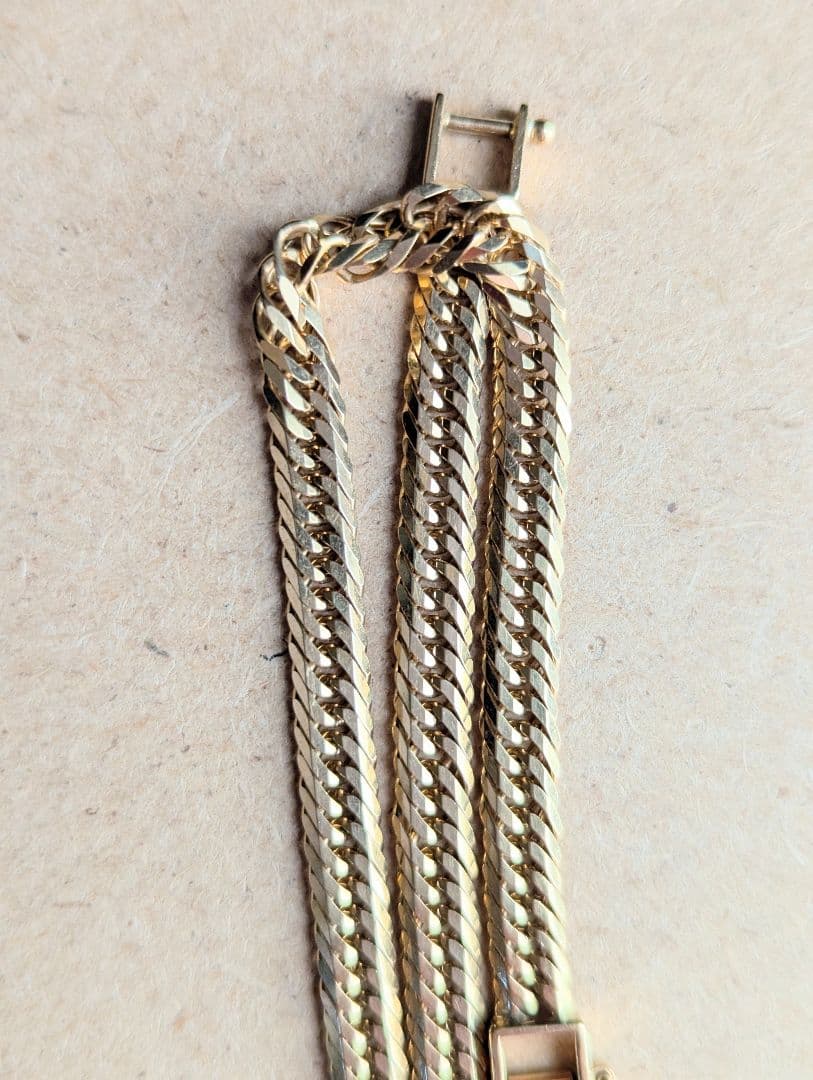 キヘイ8面 トリプル ブレスレット アンクレット K18 24cm 12.1g