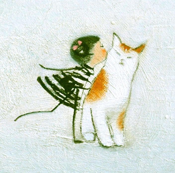 油絵 菅家令子 絵 絵画 インテリア F4-090718 可愛い子猫と女の子 油絵 菅家令子 絵 絵画 インテリア F4-090218 可愛い子猫と女の子たち