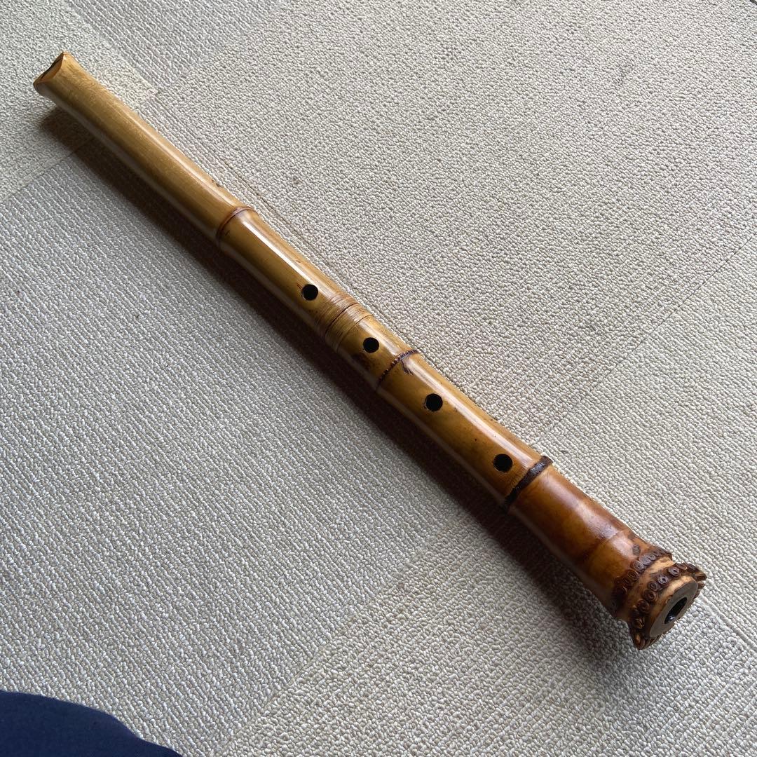 223 尺八本体 一尺八寸管　白◯銘ニ印