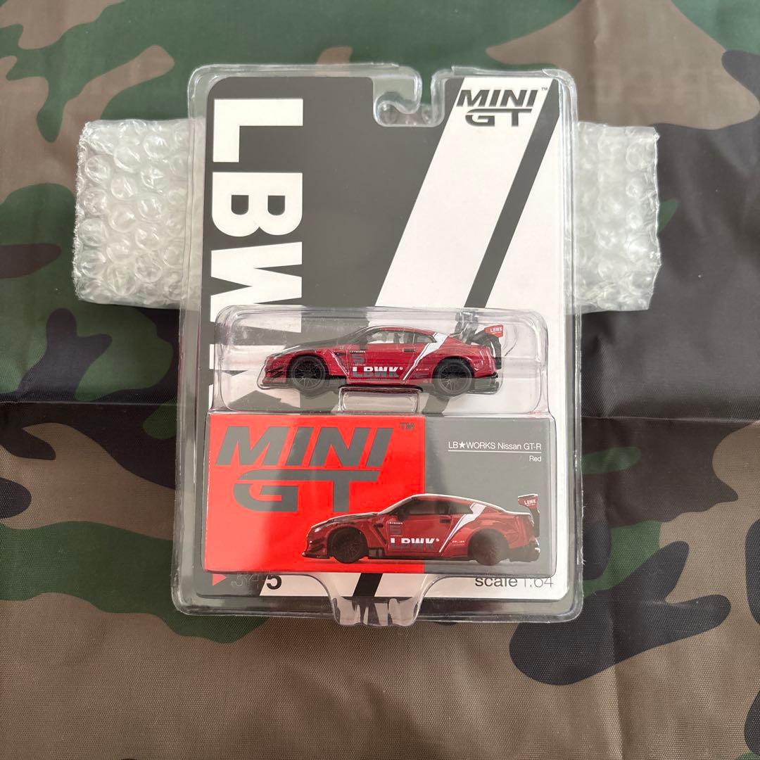 ミニカー MiNiGT 345 LBWORKS Nissan GT-R red