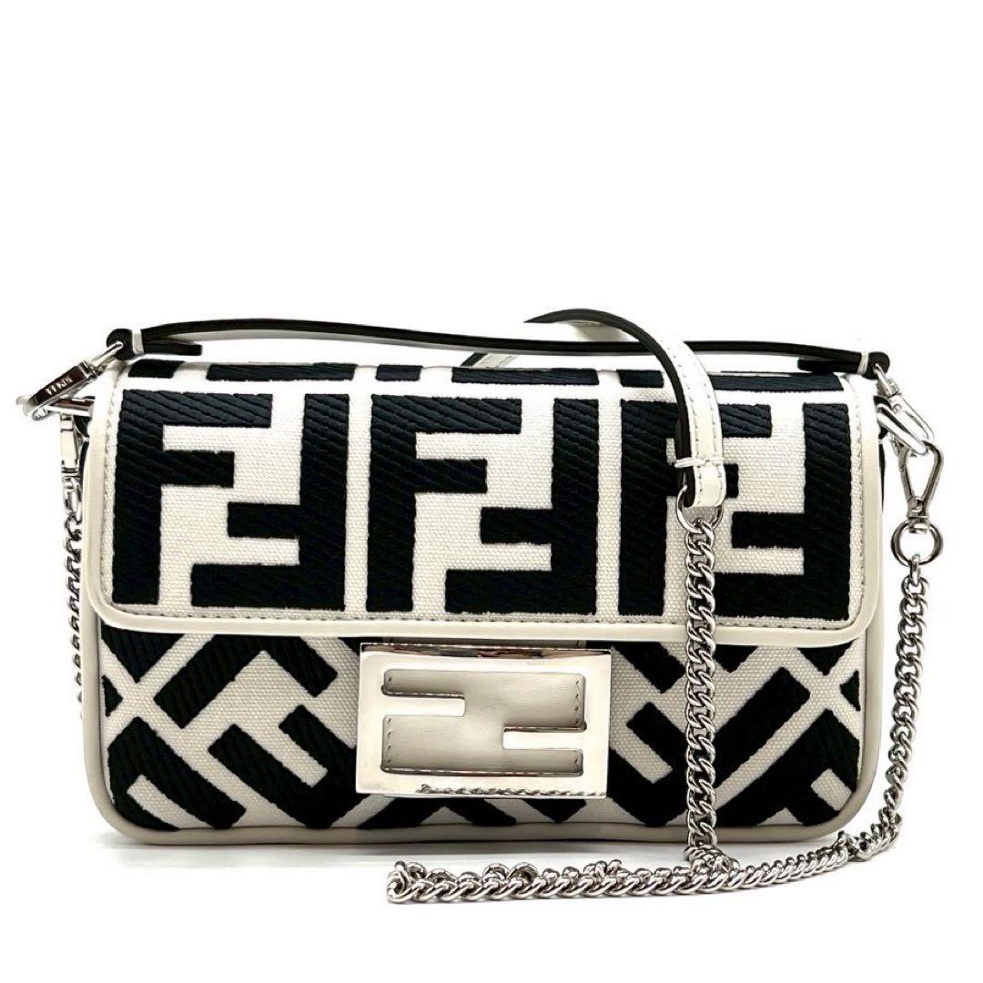 FENDI フェンディ ズッカ バゲット 2WAY ミニ ショルダーバッグ