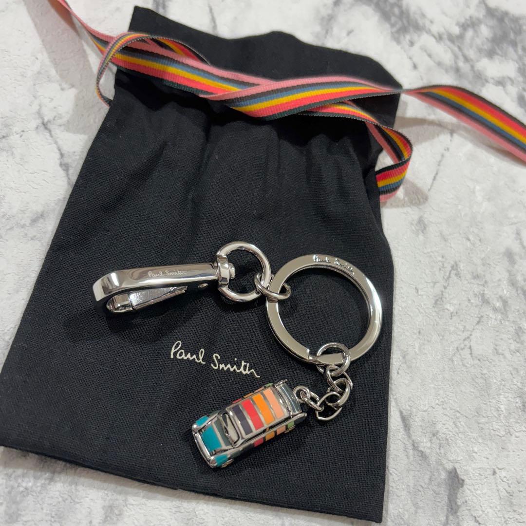 【美品】 Paul Smith ミニクーパー キーリング マルチストライプ 美品】 ポールスミス キーリング ミニクーパー マルチストライプ 車