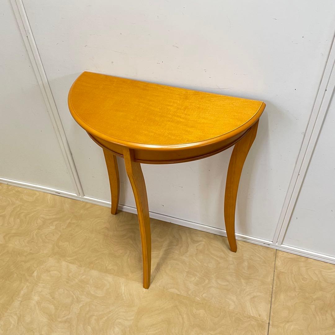 コンソールテーブル 半円 3本脚 花台 サイドテーブル 飾り台 ナチュラル