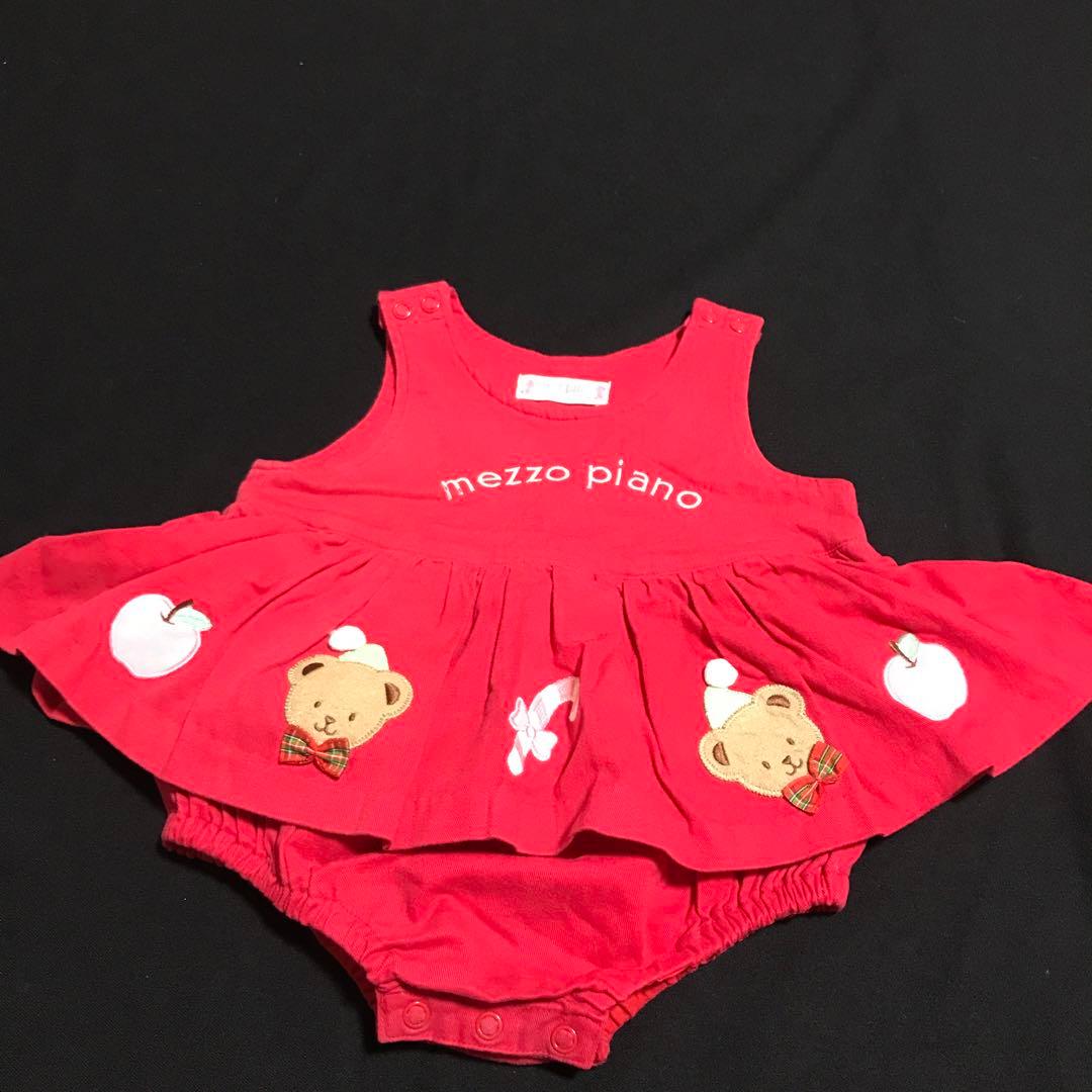ト*ラ様 メゾピアノ♪くまさん可愛いレトロなロンパース付きワンピース mezzo