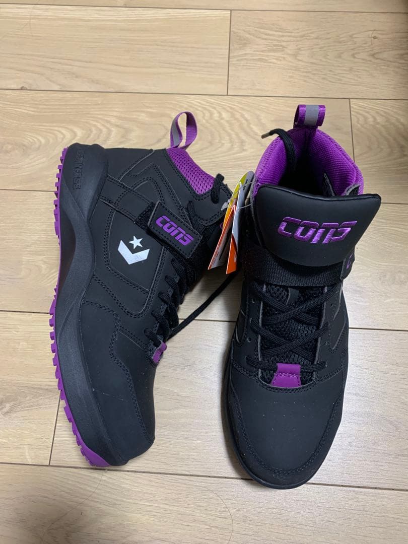CONVERSE ハイカット安全靴 ブラック/パープル