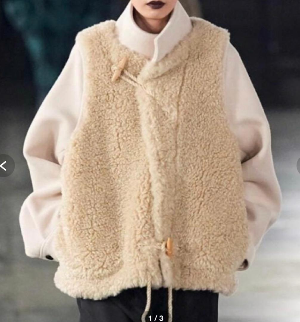 25AW HYKEDOUBLE FACE DUFFEL JACKET クリーム