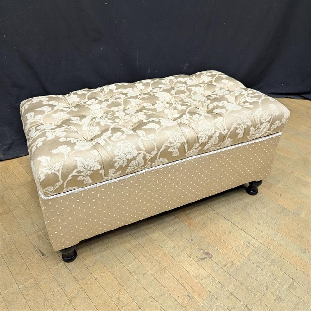 ジェニファーテイラー　ヘアルーム　収納付　ベンチボックス　スツール　二人掛け