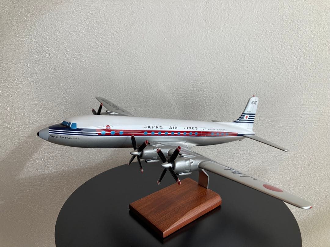 【超レア】WING CLUB JAL DC-7C 1/72デスクトップモデル 1/400 DC-7 JAL 旧鶴丸塗装 City of Los Angeles JA6303 アエロ