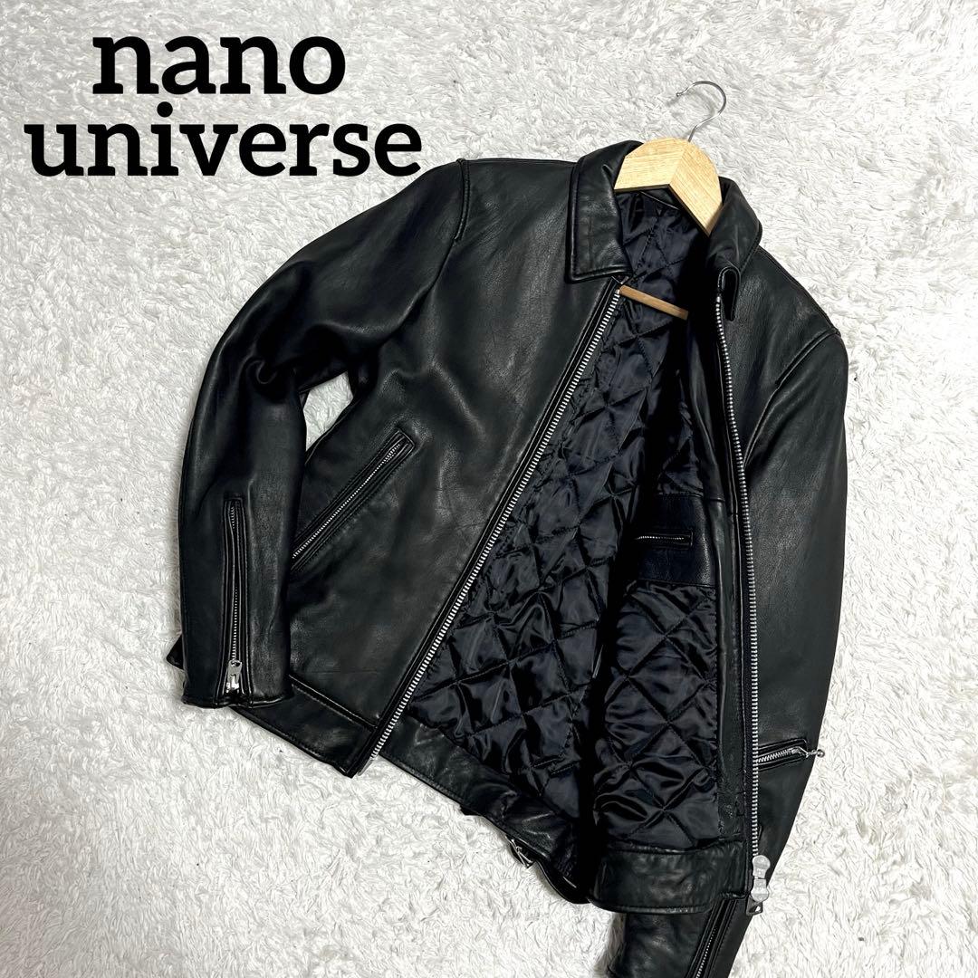 ✨入手困難✨ナノユニバース レザージャケット ライダース 羊革 サーモライト