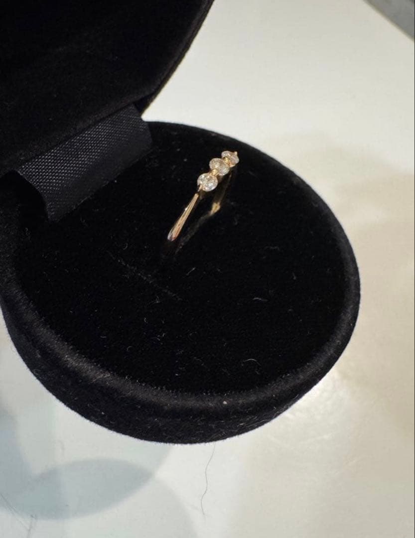 K18 ダイヤモンド 3石　0.2ct リング　ゴールド　刻印あり