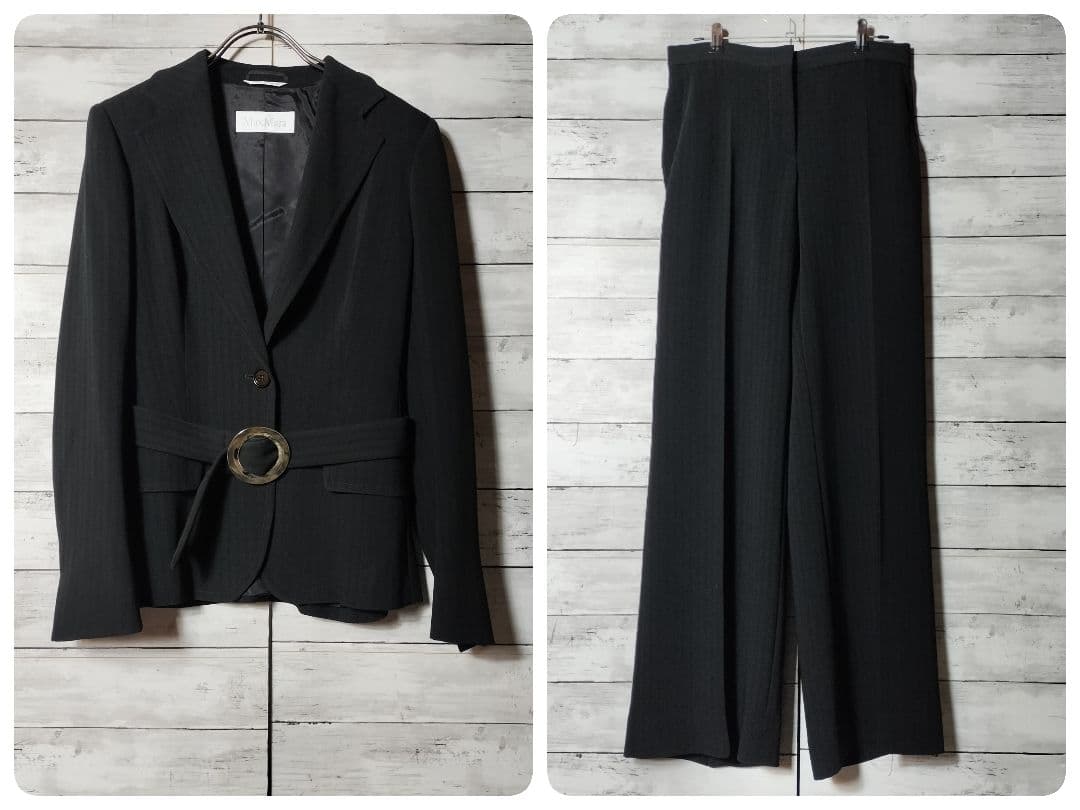 銀タグ マックスマーラ パンツスーツ セットアップ 上下 ベルト - メルカリ