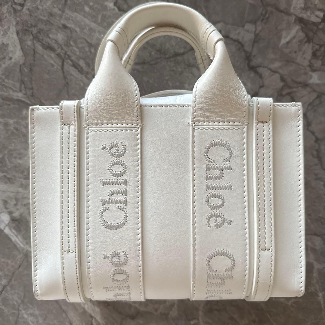 m*i様 Chloéウッディ　ミニ　袋付き Chloe（クロエ） WOODY Mini Tote Bag ウッディ ミニトートバッグ