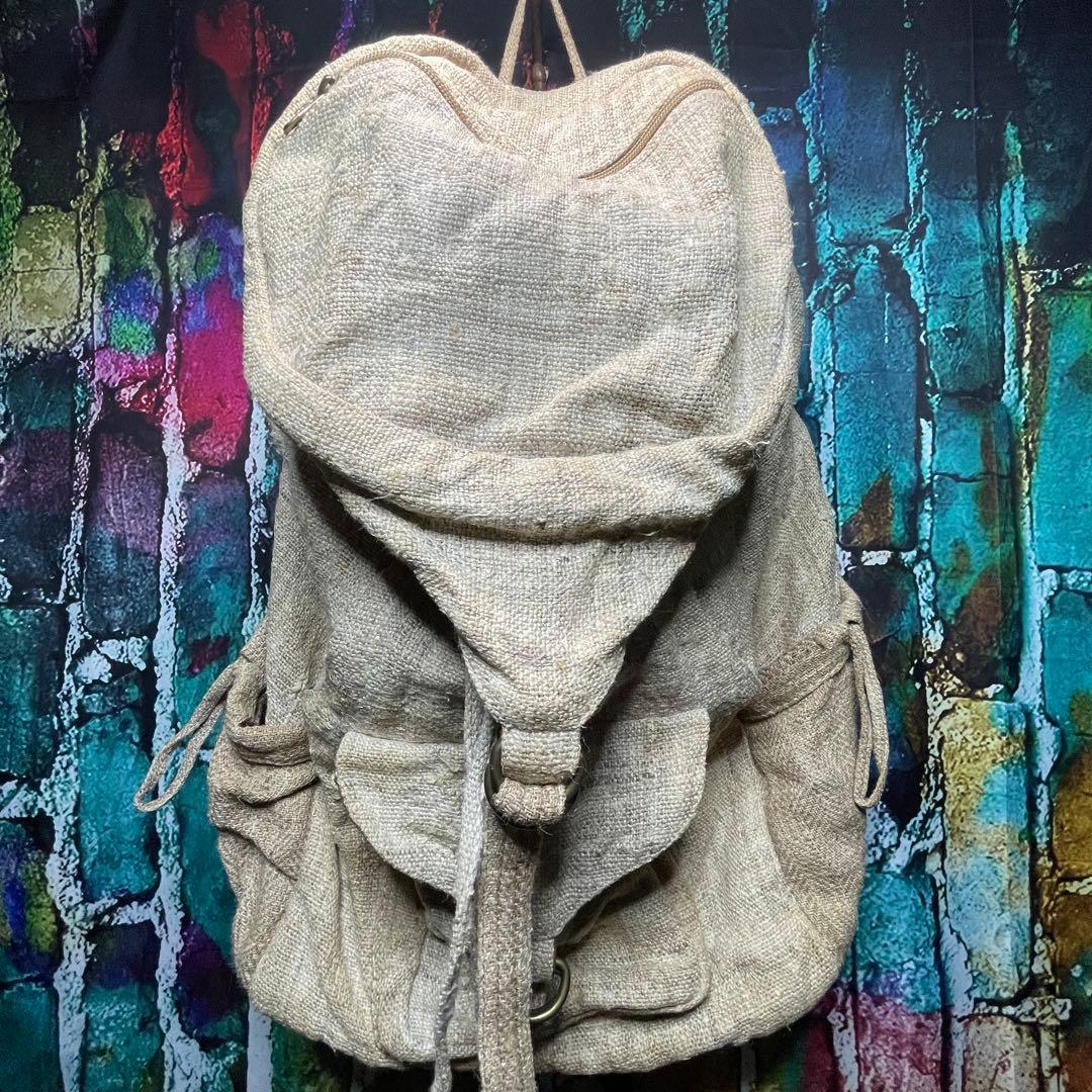 ヘンプ リュック＆ウエストバッグ 2点セット エスニック 麻 100%