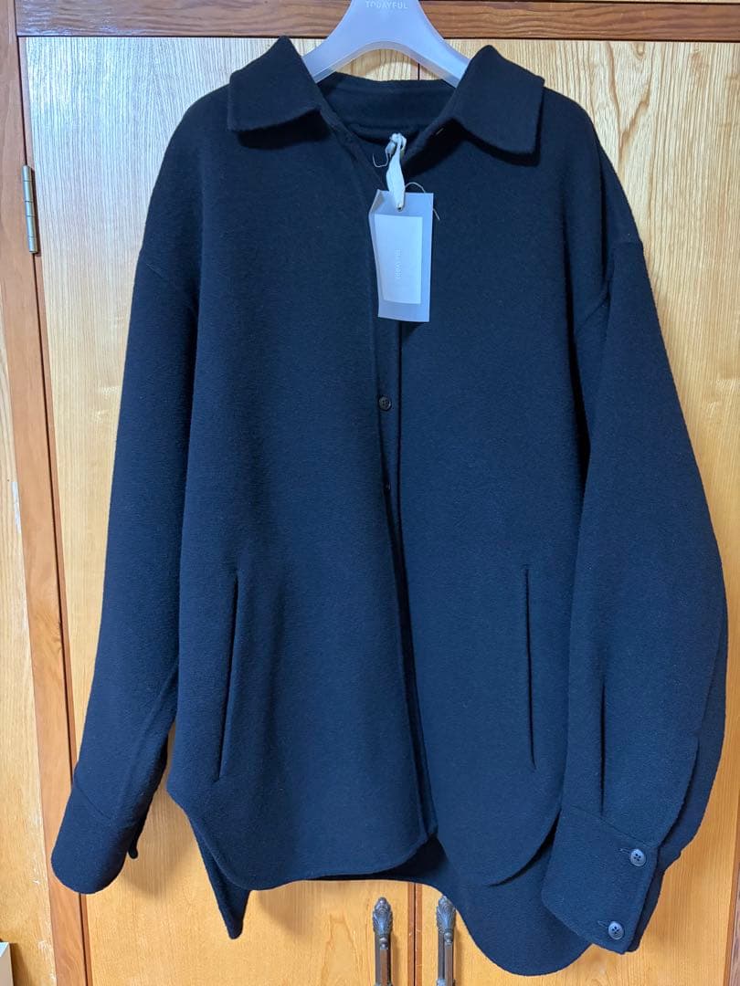 todayful トゥデイフル ウールシャツジャケット ブラック 36サイズ