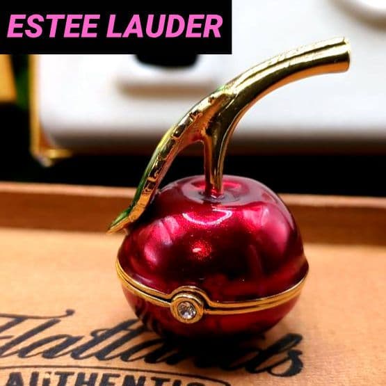 元箱付き エスティローダー 練り香水 コンパクト アップル ゴールドとレッド