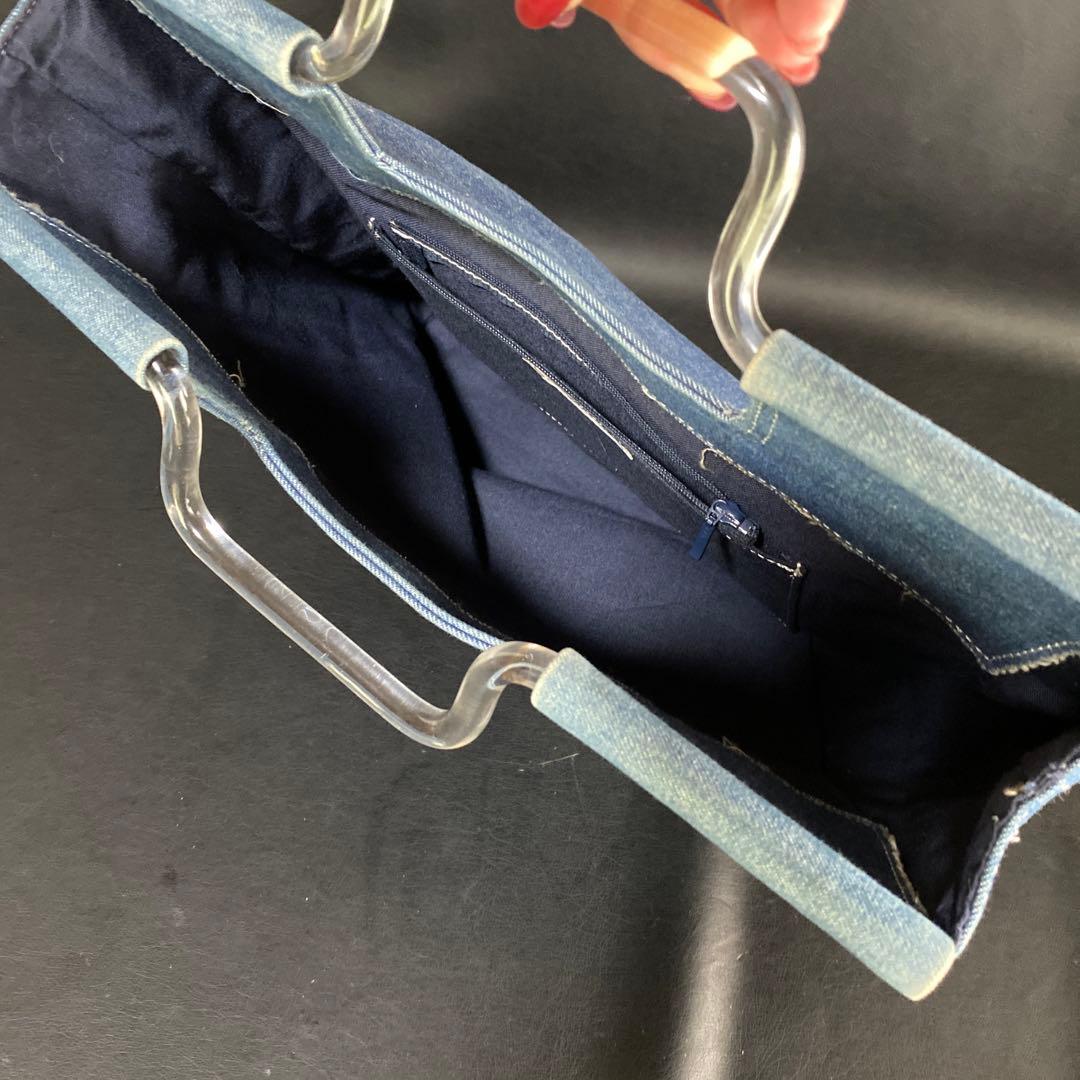 courreges クレージュデニム クリアハンドル ハンドバッグ トート