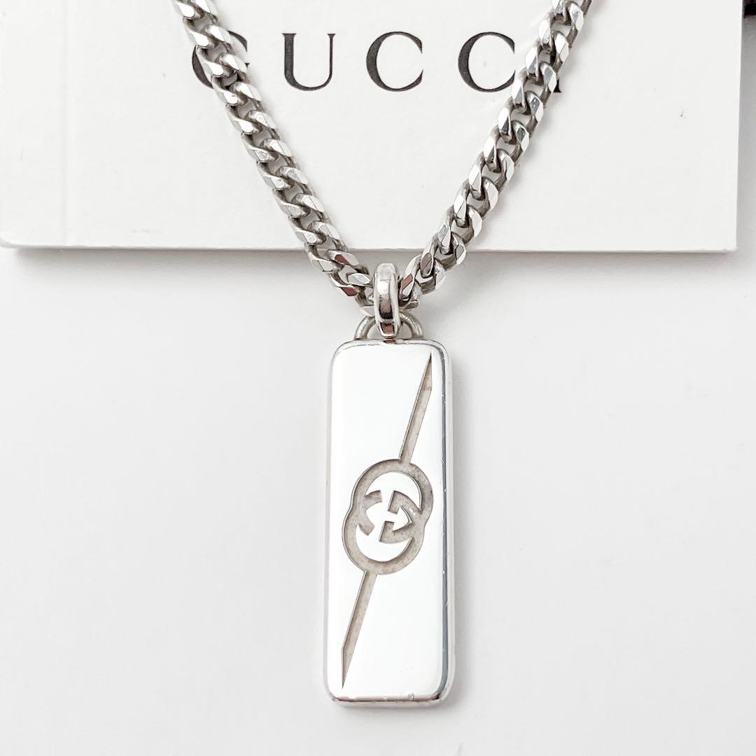 グッチ GUCCI 925 ネックレス シルバー メンズ OT397 GUCCI グッチ ネックレス メンズ レディース シンプル ペンダント G