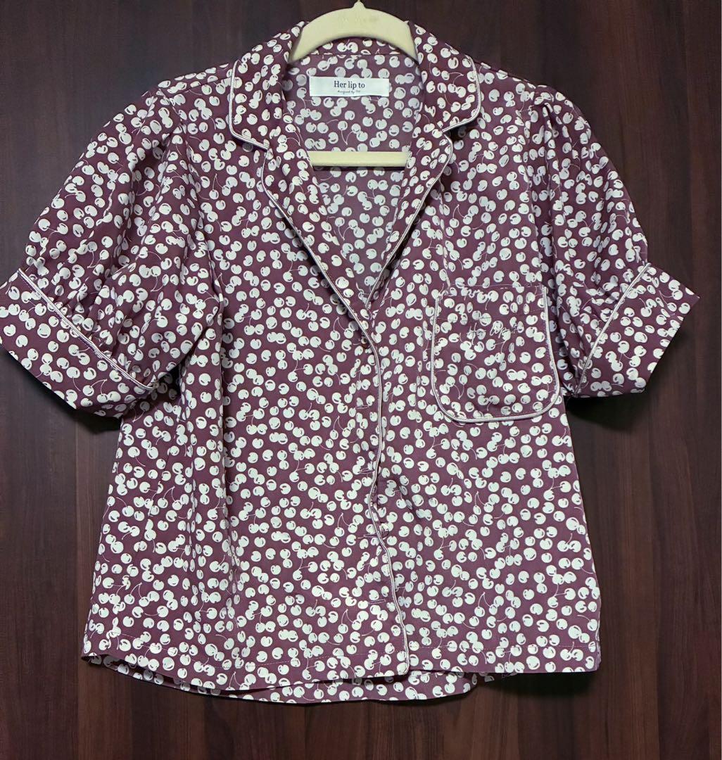 Herlipto Cherry Pattern PJ (トップスのみ) - メルカリ
