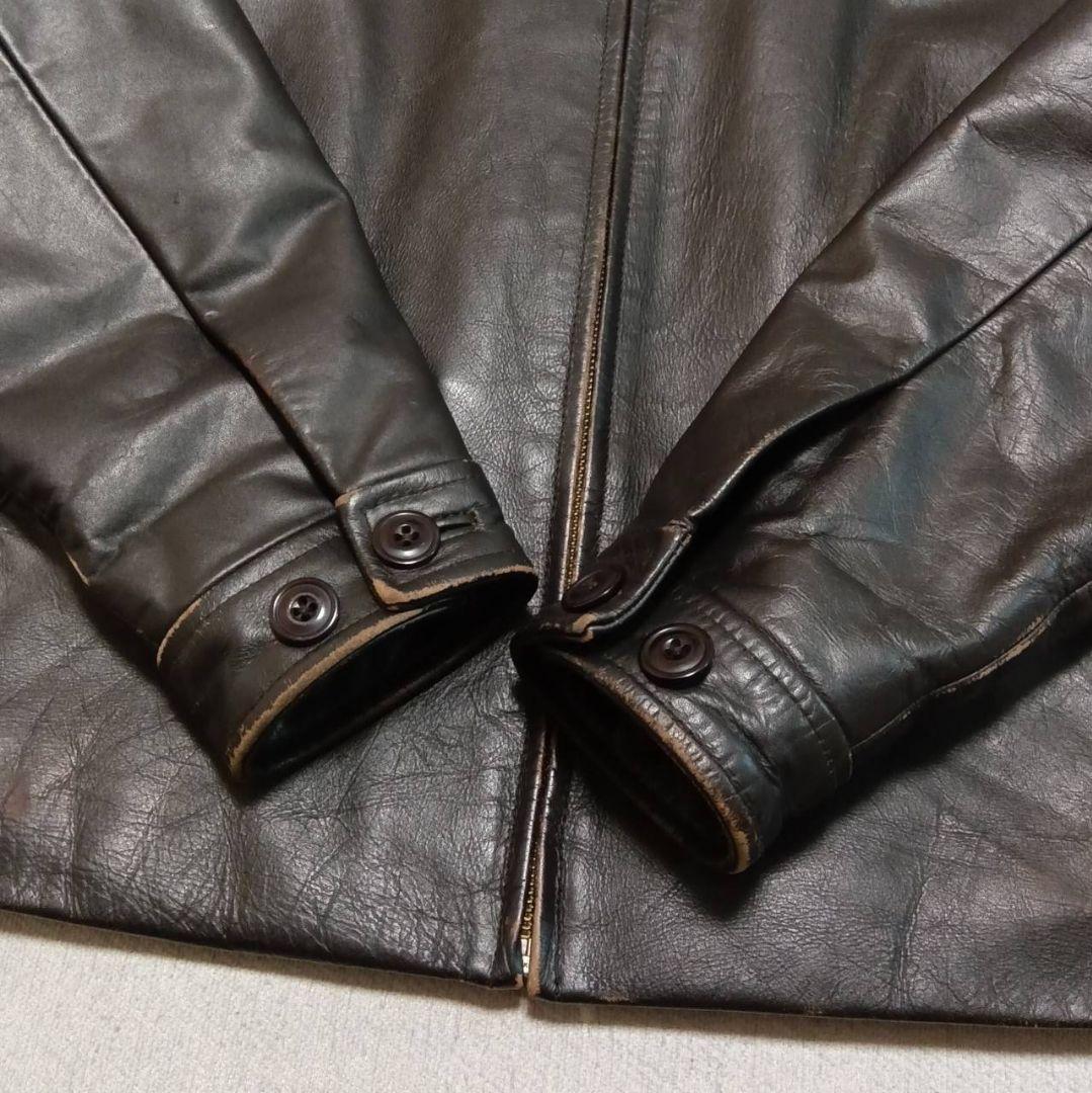 茶芯 90s オールドGAP ビンテージ レザージャケット ライダーズ 革