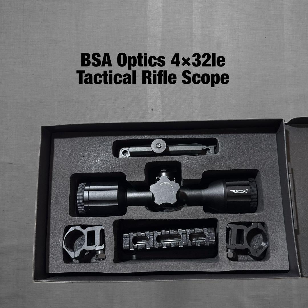 新品未使用 BSA製 タクティカル スコープ STS 4x32LE 金属箱付き