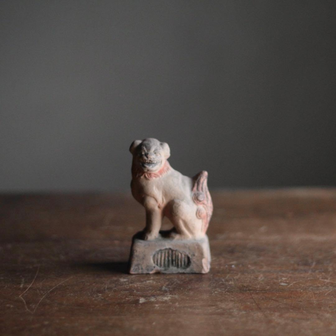 土人形 獅子 民芸 古道具 アンティーク 高さ約10cm オブジェ 131.jpg