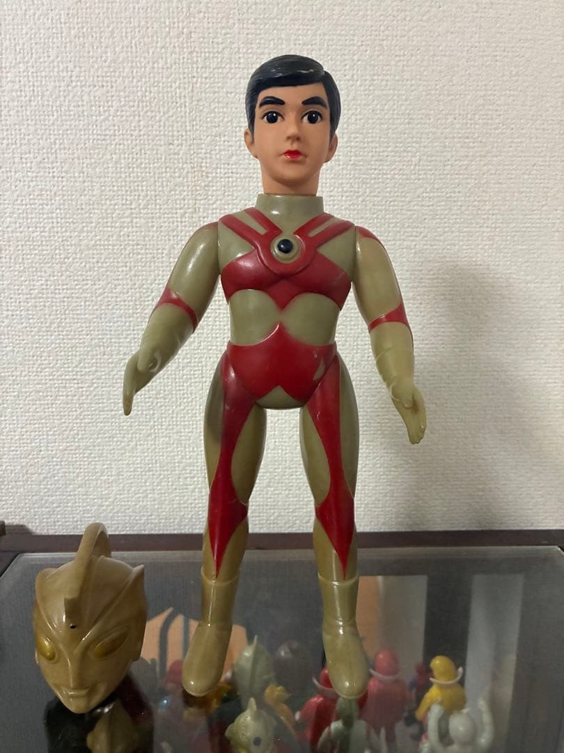 当時物 ウルトラマンエースA 面取れ マスク取れ ソフビ マルサン