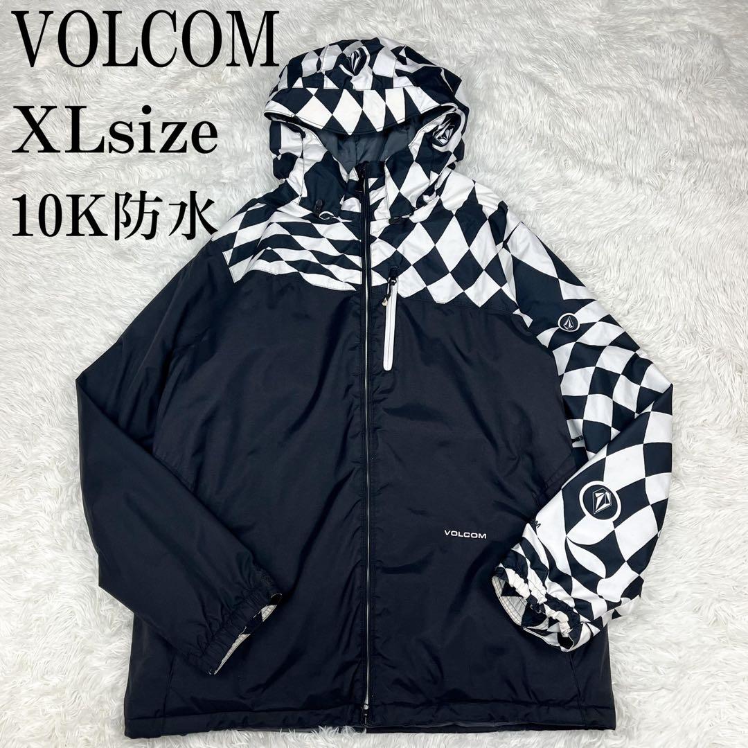 ボルコム スノージャケット アシンメトリー ロゴ刺繍 チェック