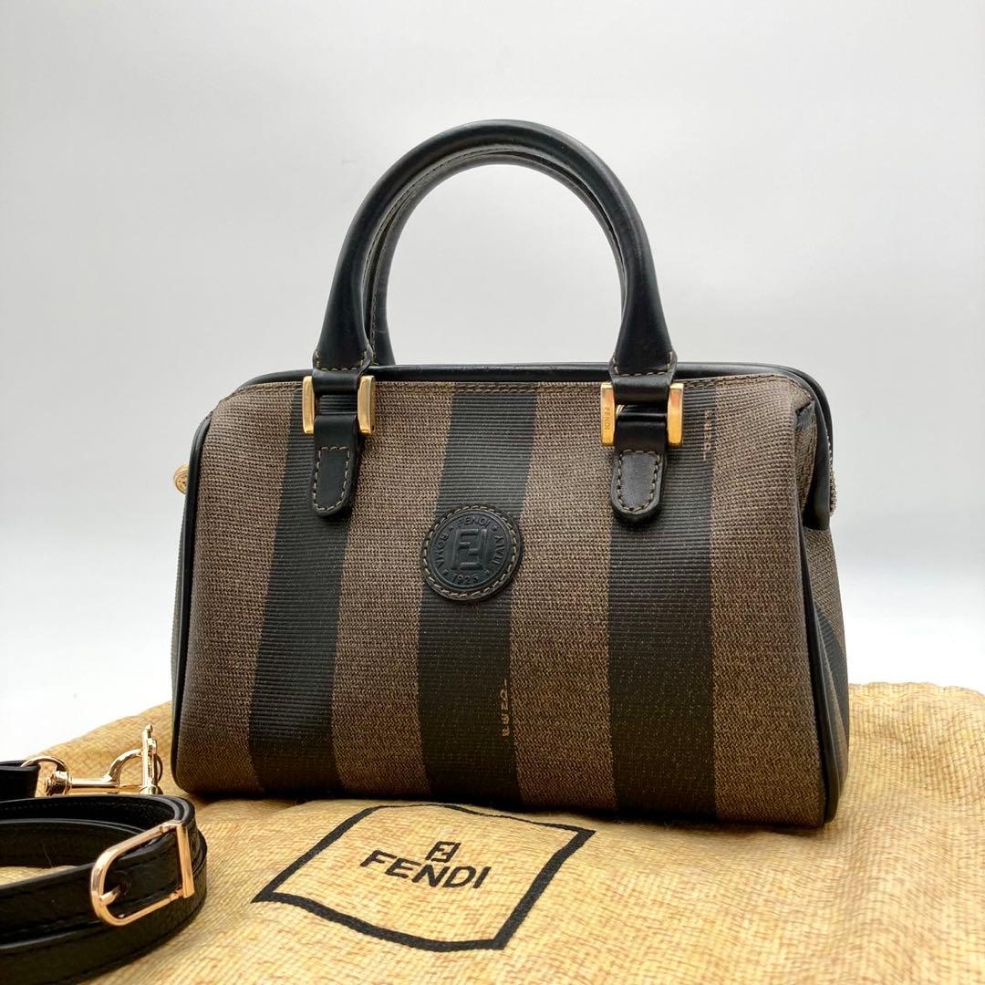 極美品✨ FENDI ペカン柄 ミニボストンバッグ 2way FFロゴ オールド