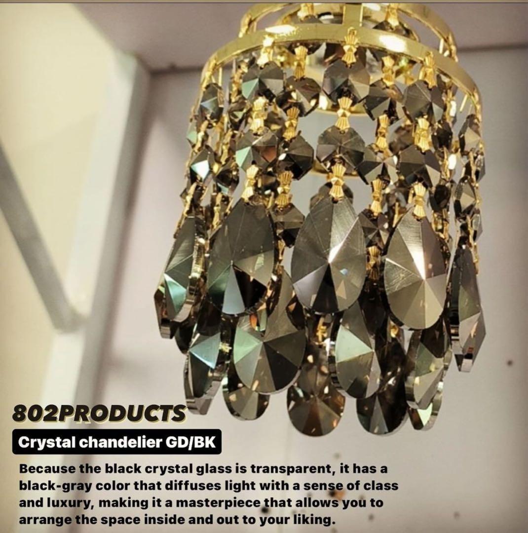 s*2様 802products Crystal chandelier ブラック Nordic Rustic Modern Black Palace Candle Design Crystal
