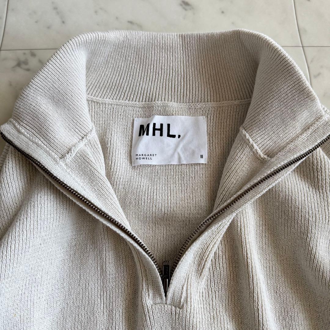 マーガレットハウエル 洗える コットンニット ハーフジップ プル