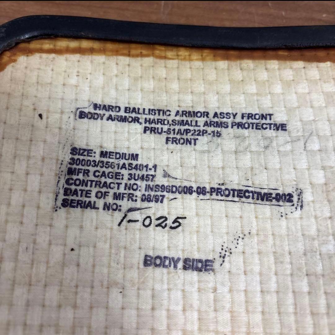 米軍実物 PRU－60A HARD BALLISTIC ARMOUR プレートM - メルカリ