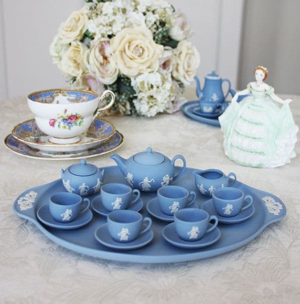ウェッジウッド ブルージャスパーミニチュアティーセット ダンシング