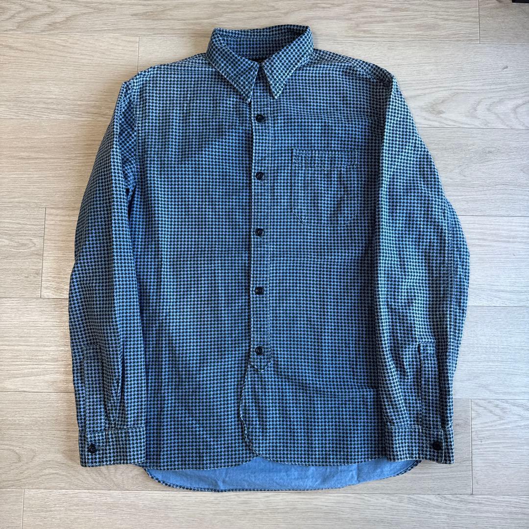 RRLダブルアールエル インディゴ染めワークシャツ　千鳥格子　ネルシャツ