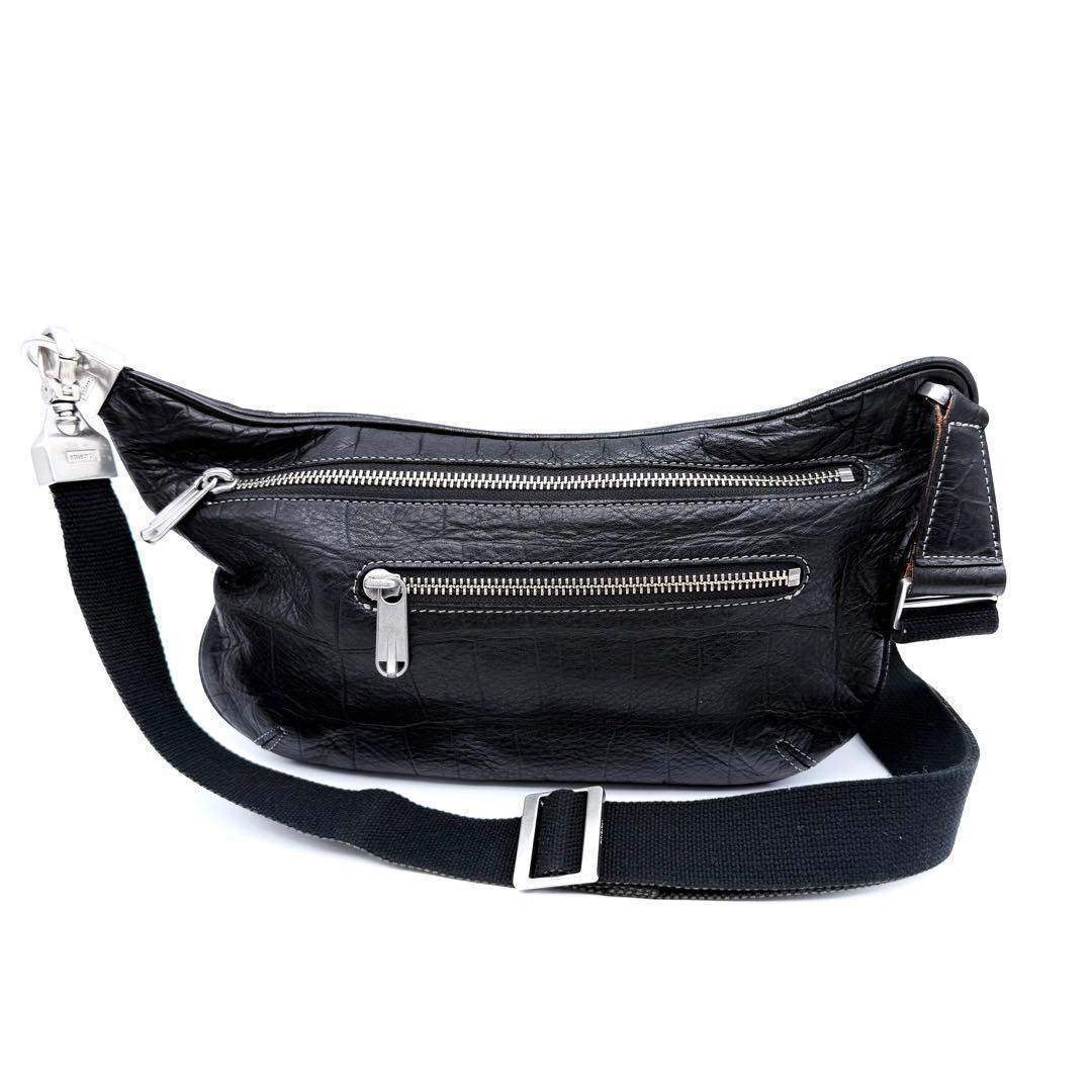 【極美品】aniary アニアリ　クロコ型押し　ボディバッグ　スリングバッグ