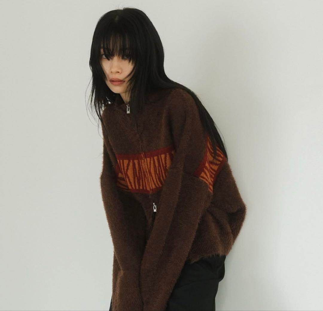 knuth marf full zip motif cardigan - メルカリ