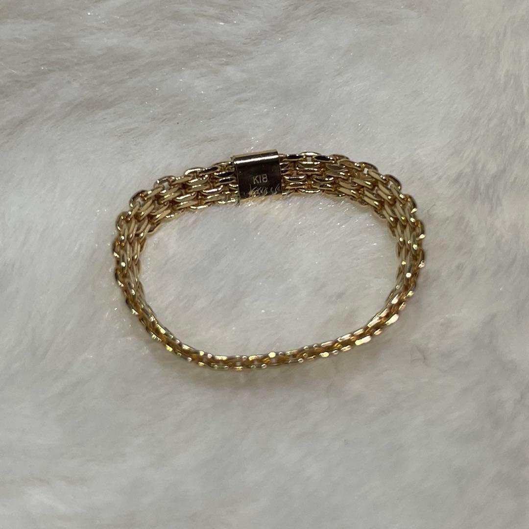 K18 L & Co.ビスマルクチェーンリング15号ゴールド喜平美品