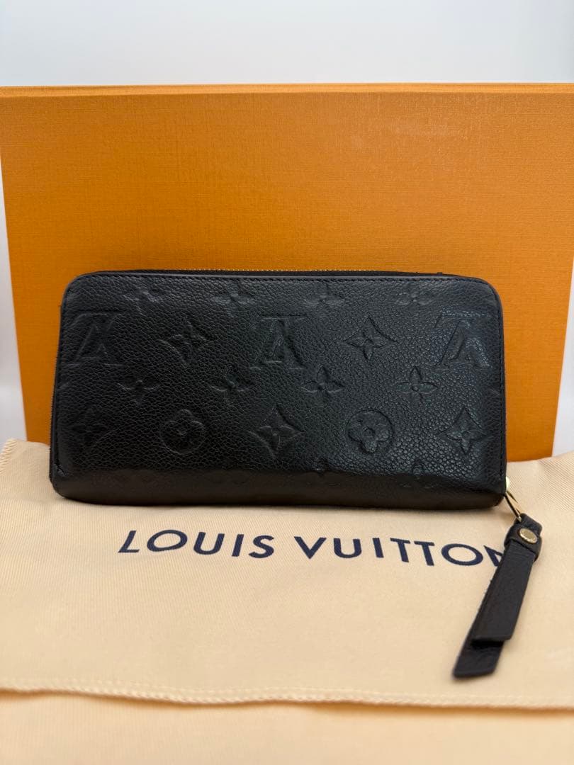 美品・ルイヴィトン アンプラント ジッピー 黒 長財布